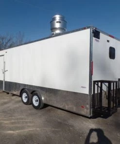 8.5' x 24' White Concession Food Trailer -Cheap Concession Trailers Shop sam 9494