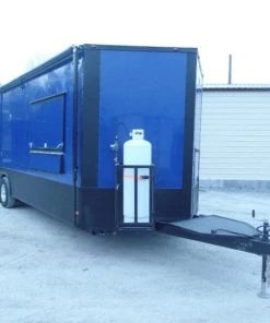 8.5' x 22' Cobalt Blue Porch Style Concession Food Trailer With Appliances -Cheap Concession Trailers Shop sam 9620