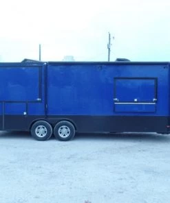 8.5' x 22' Cobalt Blue Porch Style Concession Food Trailer With Appliances -Cheap Concession Trailers Shop sam 9621