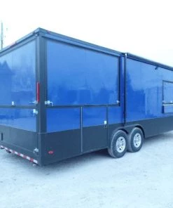 8.5' x 22' Cobalt Blue Porch Style Concession Food Trailer With Appliances -Cheap Concession Trailers Shop sam 9622