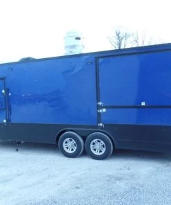 8.5' x 22' Cobalt Blue Porch Style Concession Food Trailer With Appliances -Cheap Concession Trailers Shop sam 9625