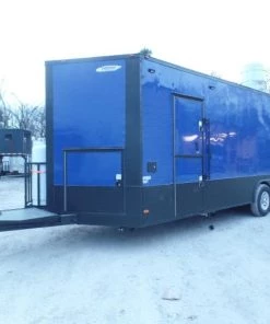 8.5' x 22' Cobalt Blue Porch Style Concession Food Trailer With Appliances -Cheap Concession Trailers Shop sam 9626