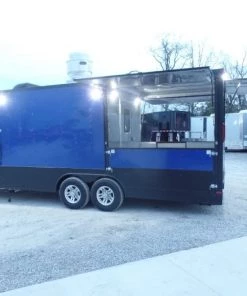 8.5' x 22' Cobalt Blue Porch Style Concession Food Trailer With Appliances -Cheap Concession Trailers Shop sam 9633