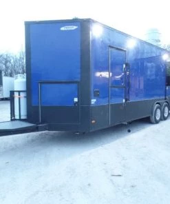 8.5' x 22' Cobalt Blue Porch Style Concession Food Trailer With Appliances -Cheap Concession Trailers Shop sam 9634