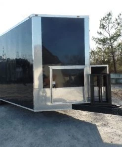 8.5' x 20' Black Porch Style Concession Food Trailer -Cheap Concession Trailers Shop sam 9733