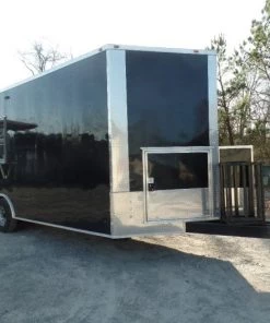 8.5' x 20' Black Porch Style Concession Food Trailer -Cheap Concession Trailers Shop sam 9737