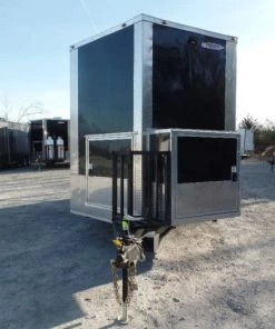 8.5' x 20' Black Porch Style Concession Food Trailer -Cheap Concession Trailers Shop sam 9744