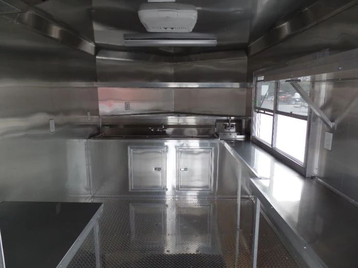 8.5' x 22' Concessions Food White BBQ Event Trailer 5 8.5' x 22' Concessions Food White BBQ Event Trailer - Image 5
