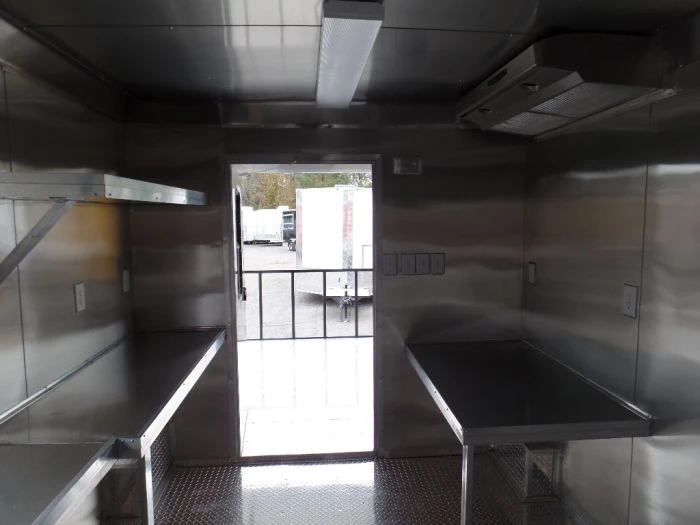 8.5' x 22' Concessions Food White BBQ Event Trailer 7 8.5' x 22' Concessions Food White BBQ Event Trailer - Image 7