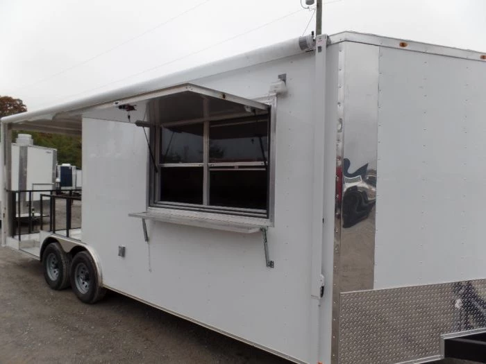8.5' x 22' Concessions Food White BBQ Event Trailer 9 8.5' x 22' Concessions Food White BBQ Event Trailer - Image 9