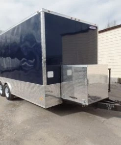 8.5' x 18' Indigo Blue Flat Nose Concession Food Trailer With Appliances 55 8.5' x 18' Indigo Blue Flat Nose Concession Food Trailer With Appliances -Cheap Concession Trailers Shop sam 9883 1 1