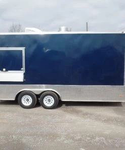 8.5' x 18' Indigo Blue Flat Nose Concession Food Trailer -Cheap Concession Trailers Shop sam 9884 2