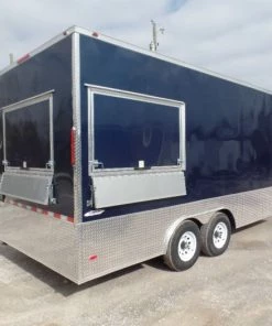 8.5' x 18' Indigo Blue Flat Nose Concession Food Trailer With Appliances 44 8.5' x 18' Indigo Blue Flat Nose Concession Food Trailer With Appliances -Cheap Concession Trailers Shop sam 9885 1 1