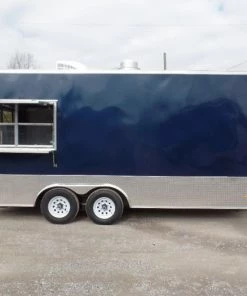 8.5' x 18' Indigo Blue Flat Nose Concession Food Trailer -Cheap Concession Trailers Shop sam 9888 2