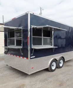 8.5' x 18' Indigo Blue Flat Nose Concession Food Trailer With Appliances 42 8.5' x 18' Indigo Blue Flat Nose Concession Food Trailer With Appliances -Cheap Concession Trailers Shop sam 9889 1 1