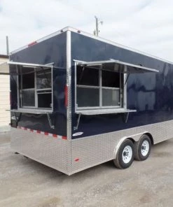 8.5' x 18' Indigo Blue Flat Nose Concession Food Trailer -Cheap Concession Trailers Shop sam 9889 2