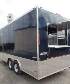8.5' x 18' Indigo Blue Flat Nose Concession Food Trailer -Cheap Concession Trailers Shop sam 9891 2