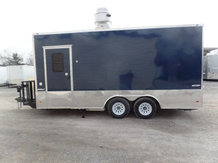 8.5' x 18' Indigo Blue Flat Nose Concession Food Trailer With Appliances 8 8.5' x 18' Indigo Blue Flat Nose Concession Food Trailer With Appliances - Image 8