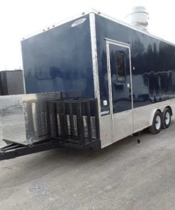 8.5' x 18' Indigo Blue Flat Nose Concession Food Trailer -Cheap Concession Trailers Shop sam 9893 2