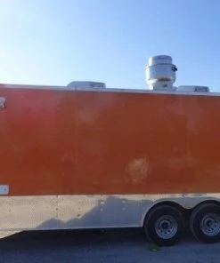 8.5' x 20' Orange Custom Event Catering Concession Food Trailer -Cheap Concession Trailers Shop side pic