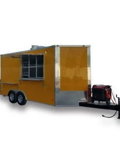 8.5' x 16' Yellow Food Concession Trailer with Appliances