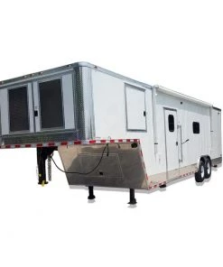 8.5' x 33' White Goose-Neck Mobile Veterinary Clinic